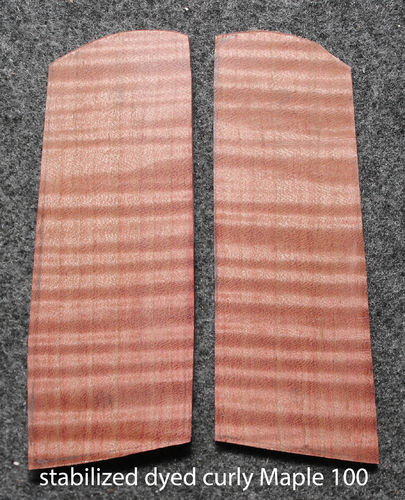 stabilized curly Maple 100, red, $175 base price