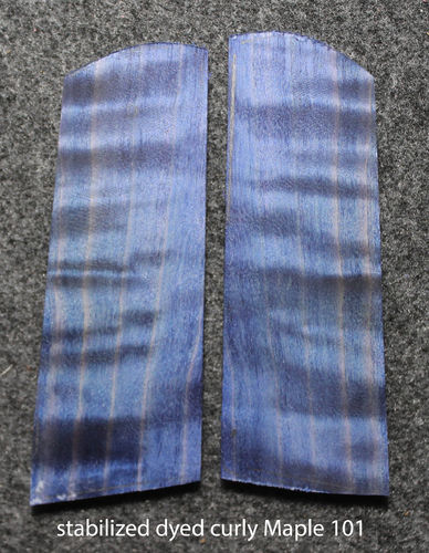 stabilized curly Maple 101, blue, $165 base price