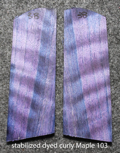 stabilized curly Maple 103, blue, $165 base price