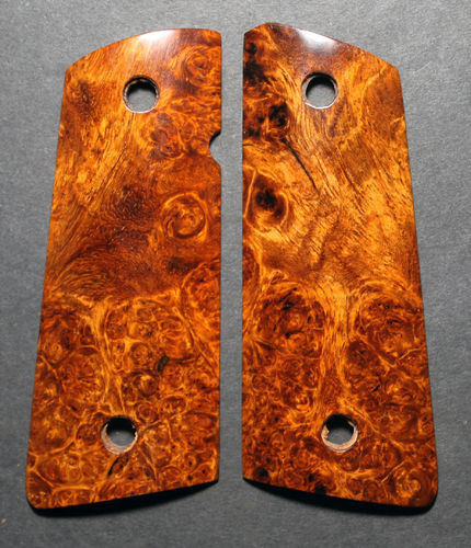 SOLD  Compact 1911 frame, stabilized Amboyna burl