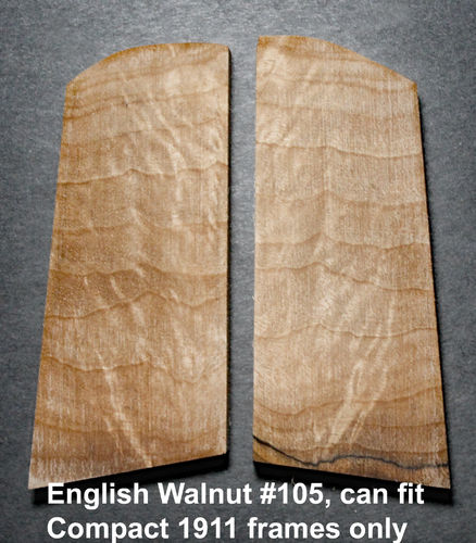 English Walnut, Exhibition Grade, Compact 1911 frames only, $285 base price