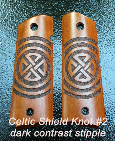 Celtic Shield Knot style #2, concentric circle stipple with brown dye contrast\\n\\n1/19/2016 9:32 PM