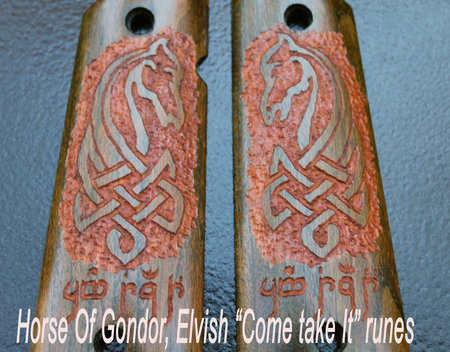 Horse of Gondor with Elvish runes "Come Take It" green dye\\n\\n1/19/2016 8:55 PM
