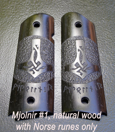 Mjolnir #1, natural wood color (Macassar Ebony shown), Norse runes only inscription\\n\\n01/19/2016 9:17 PM