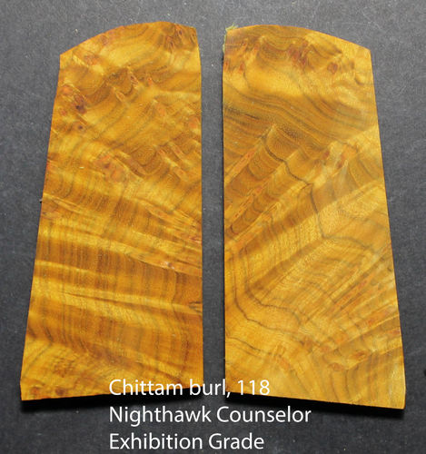 Chittam burl 118, Exhibition Grade, Nighthawk Counselor/Wilson Combat Sentinel, $235 base price