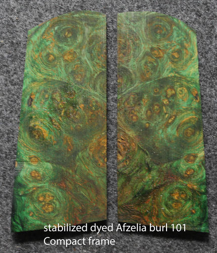 stabilized Afzelia burl 101, Compact frame, $185 base price