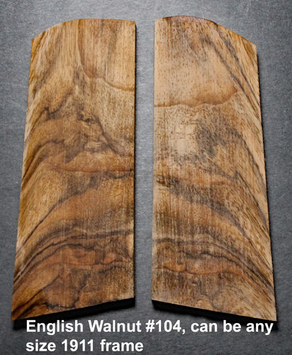 English Walnut, Exhibition Grade, can fit any size 1911 frame, $285 base price